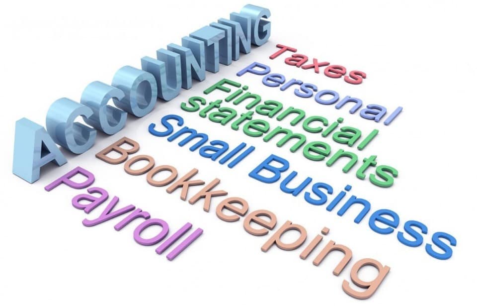 3d letters: accounting, taxes, personal, financial statements, small business, bookkeeping, payroll